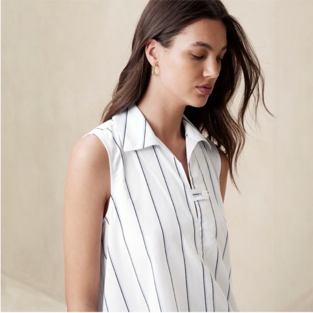 Banana Republic Sleeveless Cotton Sailor Dress with Pockets - Picture 5 of 6